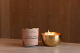 Champagne & Pink Raspberries-Solid Brass14oz Pure Soy Candle