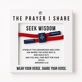 SEEK WISDOM Christian Cord Bracelet, Bible Verse Gifts