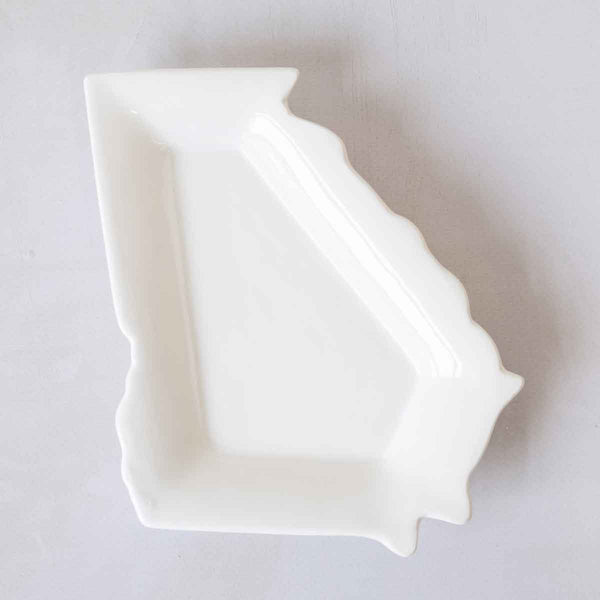 Georgia Shaped Tidbit Dish   White   6"