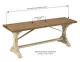 Wood Farmhouse Style Bench: Bench