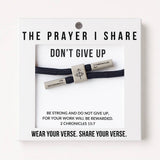 DON'T GIVE UP Christian Cord Bracelet, Bible Verse Gifts