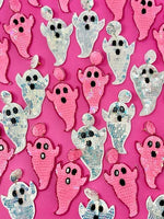 Halloween Sequin Ghost Earrings - Pink