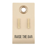 Leather Tag With Earrings - Bar