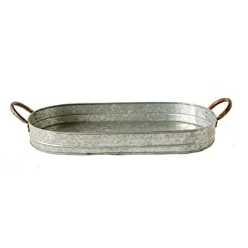 Galvanized iron tray with handles