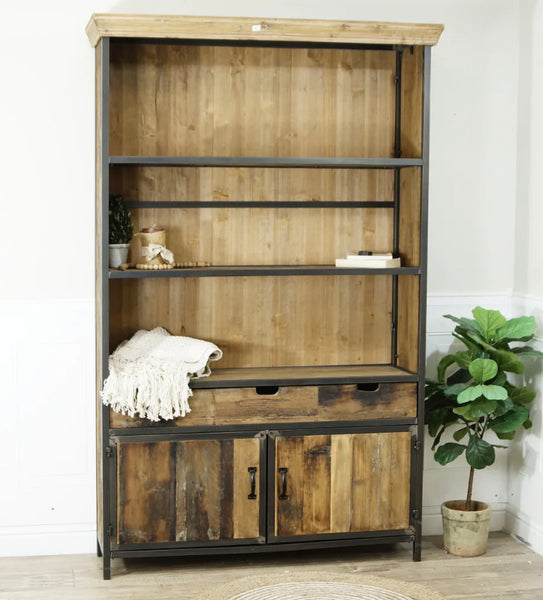 Large Wood & Metal Cabinet