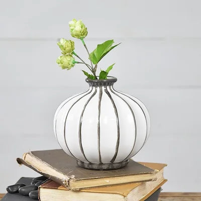 Grey & White Ball Vase