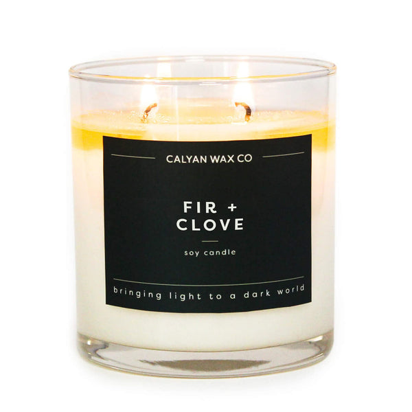Fir + Clove Glass Tumbler Soy Candle