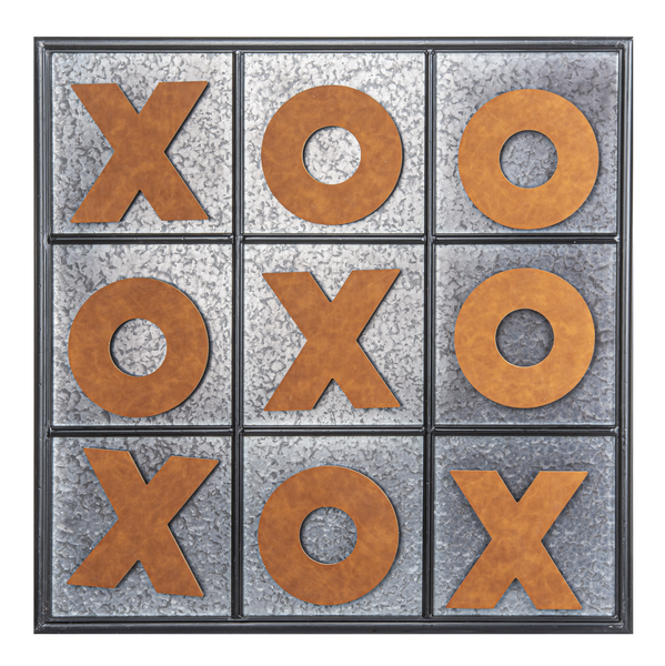 Faux Leather Tic Tac Toe Magnetic Wall Decor