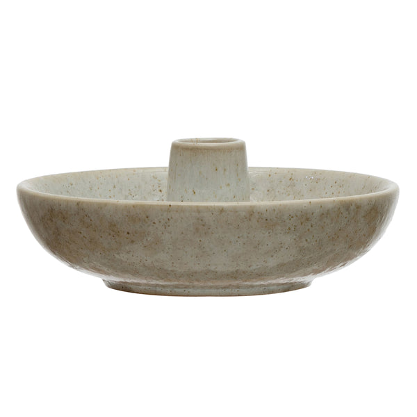 Stoneware Dish w/Toothpick Holder