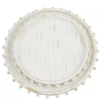 Beaded Wood White-Washed Serving Trays